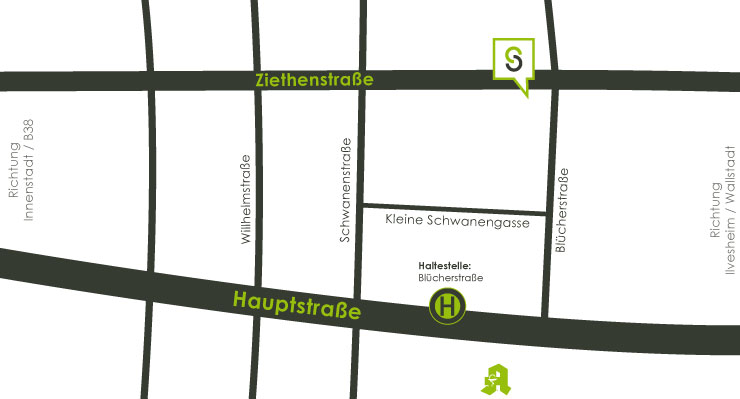 Anfahrt Feudenheim